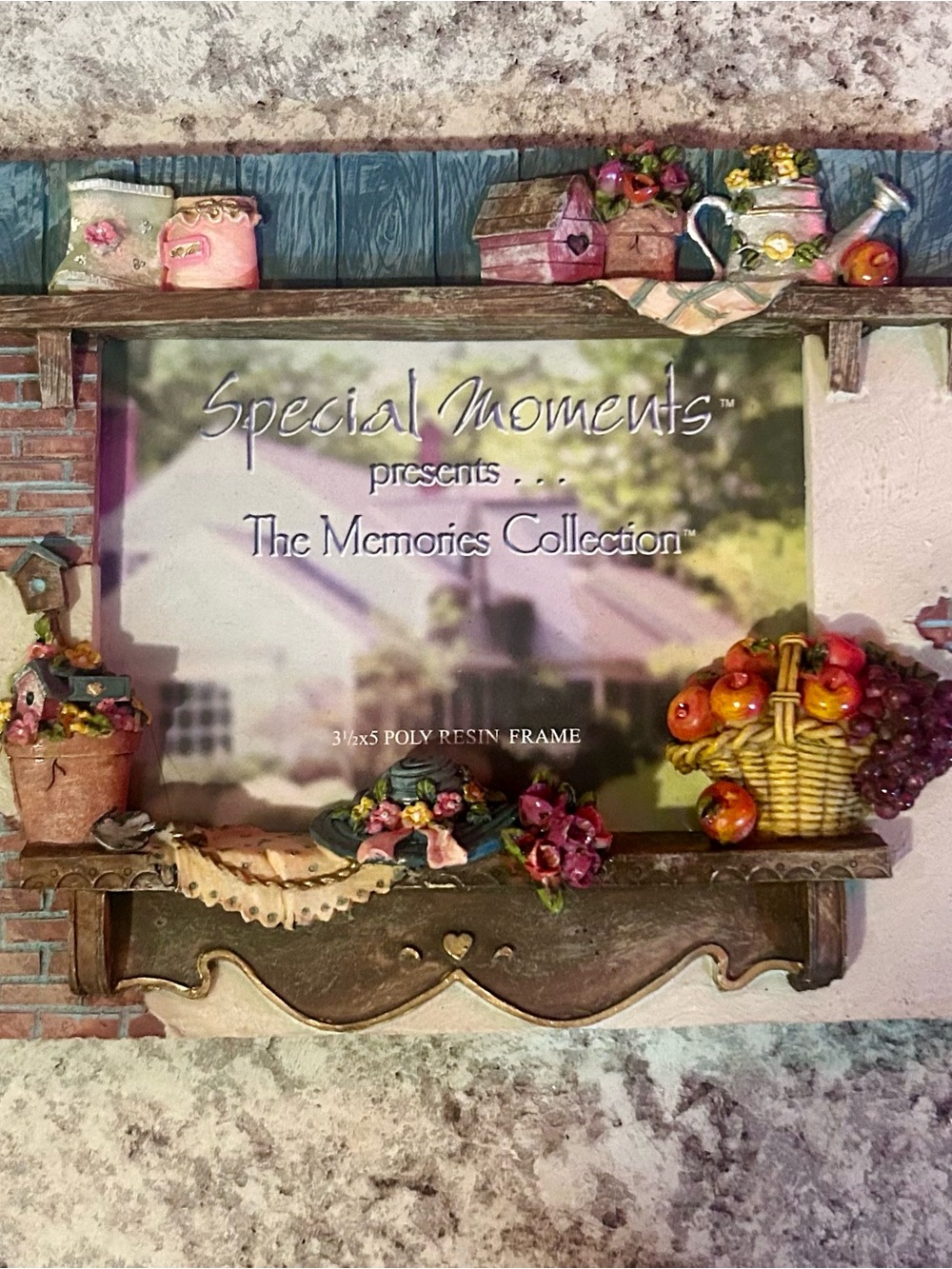 Special Moments Rustic Shelf Poly Resin Frame in Brown, Yellow, Red, Pink, Green